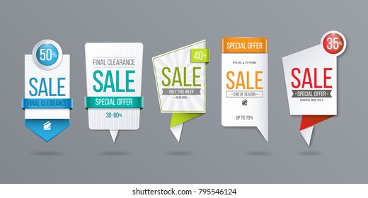 Sale banner template. Bubble speech infographic vector.
