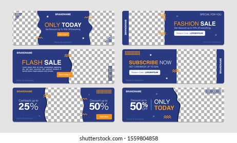 Sale banner template collection for promotion sale. Editable banner for social media post, website and internet ads.