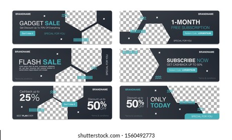 Sale banner template collection for promotion sale. Editable banner for social media post, website and internet ads.