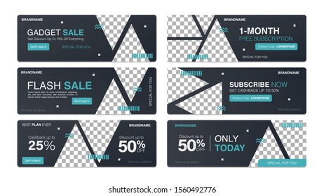 Sale banner template collection for promotion sale. Editable banner for social media post, website and internet ads.