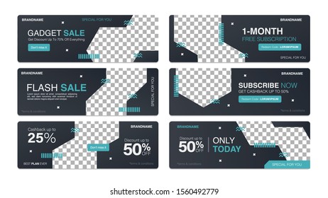 Sale banner template collection for promotion sale. Editable banner for social media post, website and internet ads.