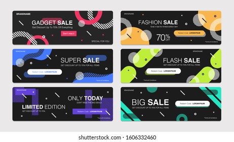 Sale banner template collection for promotion sale. Editable banner for social media post, website and internet ads.