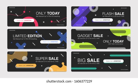 Sale banner template collection for promotion sale. Editable banner for social media post, website and internet ads.