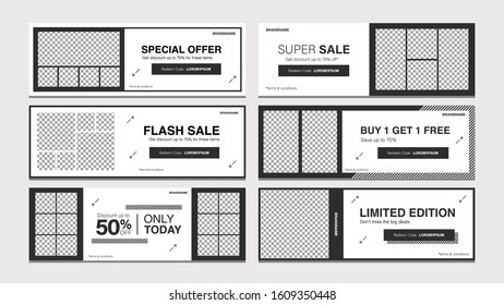 Sale banner template collection for promotion sale. Editable banner for social media post, website and internet ads.