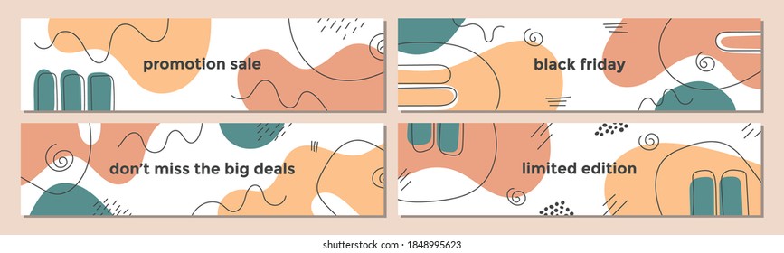 Sale banner template collection for promotion sale. Editable banner for social media post, website and internet ads.