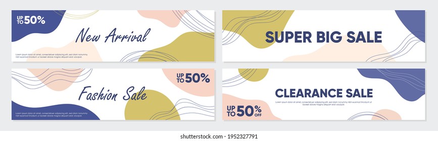 Sale banner template collection for promotion sale. Editable banner for social media post, website and internet ads.