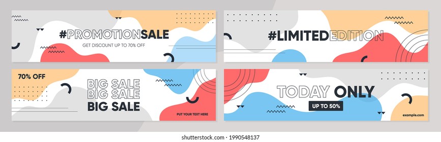 Sale banner template collection for promotion sale. Editable banner for social media post, website and internet ads.