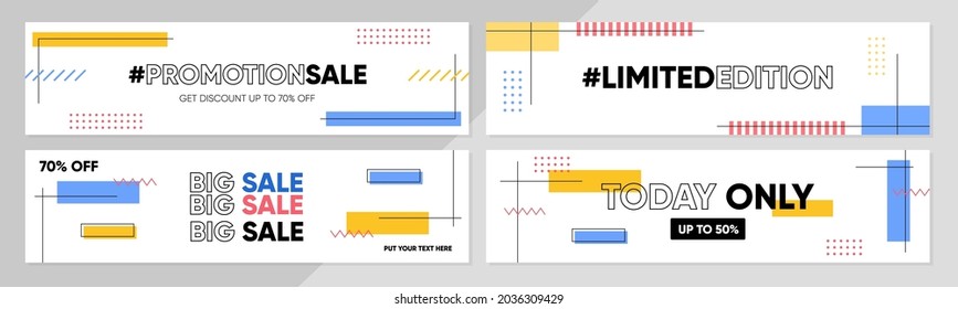 Sale banner template collection for promotion sale. Editable banner for social media post, website and internet ads. Banner advertisement for special offers set.