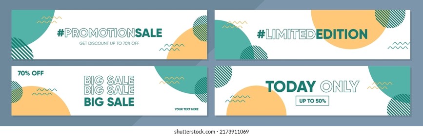 Sale Banner Template Collection For Promotion Sale. Editable Banner For Social Media Post, Website And Internet Ads.