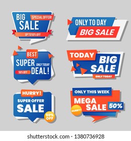 sale banner template collection.Blue design