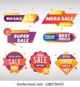 sale banner template collection.Colorful design 