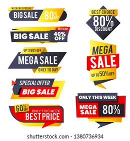 sale banner template collection.Yellow design