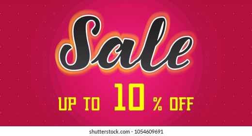 Sale banner template design up to 10% off
