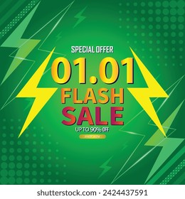 Sale banner template design 1.1 . 01.01 SPECIAL OFFER, FLASH SALE, MEGA SALE