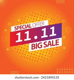 Sale banner template design   .  11.11 SPECIAL OFFER, MEGA SALE, FLASH SALE