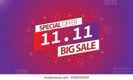 Sale banner template design   .  11.11 SPECIAL OFFER, MEGA SALE, FLASH SALE