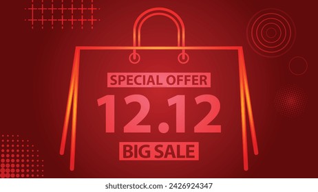 Sale banner template design 12.12 . SPECIAL OFFER, FLASH SALE, BIG SALE