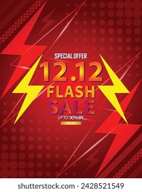Sale banner template design 12.12 . SPECIAL OFFER, FLASH SALE, MEGA SALE