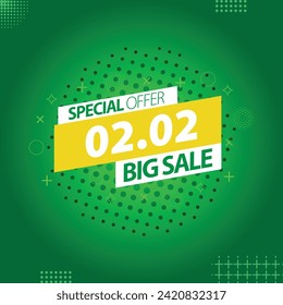 Sale banner template design 2.2  .  02.02 SPECIAL OFFER, MEGA SALE, FLASH SALE