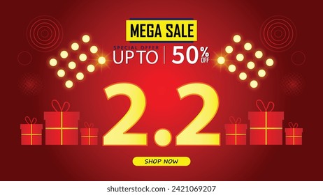 Sale banner template design 2.2  .  02.02 SPECIAL OFFER, MEGA SALE, FLASH SALE