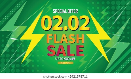 Sale banner template design 2.2 . 02.02 SPECIAL OFFER, FLASH SALE, MEGA SALE