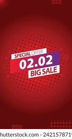 Sale banner template design 2.2  .  02.02 SPECIAL OFFER, MEGA SALE, FLASH SALE