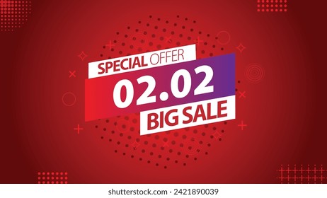 Sale banner template design 2.2  .  02.02 SPECIAL OFFER, MEGA SALE, FLASH SALE