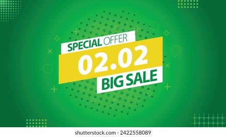 Sale banner template design 2.2  .  02.02 SPECIAL OFFER, MEGA SALE, FLASH SALE