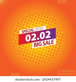 Sale banner template design 2.2  .  02.02 SPECIAL OFFER, MEGA SALE, FLASH SALE