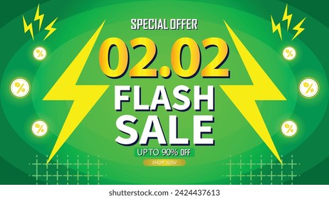 Sale banner template design 2.2  .  02.02 SPECIAL OFFER, MEGA SALE, FLASH SALE