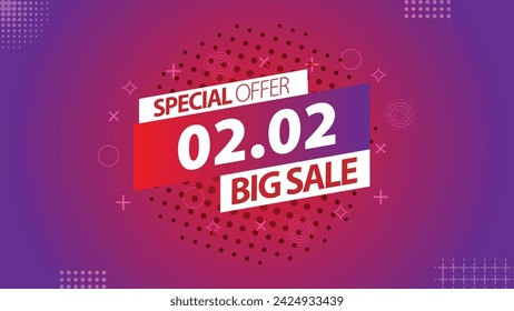 Sale banner template design 2.2  .  02.02 SPECIAL OFFER, MEGA SALE, FLASH SALE