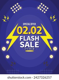 Sale banner template design 2.2  .  02.02 SPECIAL OFFER, MEGA SALE, FLASH SALE