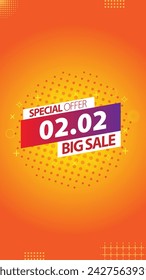 Sale banner template design 2.2  .  02.02 SPECIAL OFFER, MEGA SALE, FLASH SALE