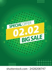 Sale banner template design 2.2  .  02.02 SPECIAL OFFER, MEGA SALE, FLASH SALE