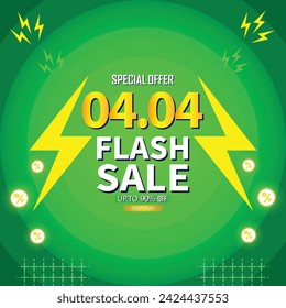 Sale banner template design 4.4  .  04.04 SPECIAL OFFER, MEGA SALE, FLASH SALE