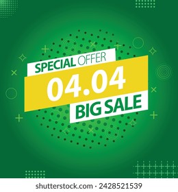 Sale banner template design 4.4  .  04.04 SPECIAL OFFER, MEGA SALE, FLASH SALE