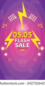 Sale banner template design 5.5  .  05.05 SPECIAL OFFER, MEGA SALE, FLASH SALE