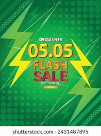 Sale banner template design 5.5 . 05.05 SPECIAL OFFER, FLASH SALE, MEGA SALE