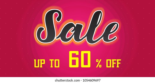 Sale banner template design up to 60% off