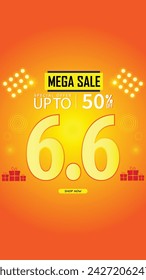 Sale banner template design 6.6  .  06.06 SPECIAL OFFER, MEGA SALE, FLASH SALE