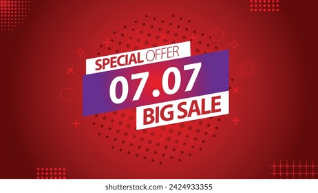 Sale banner template design 7.7  .  07.07 SPECIAL OFFER, MEGA SALE, FLASH SALE