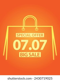 Sale banner template design 7.7 . 07.07 SPECIAL OFFER, FLASH SALE, BIG SALE