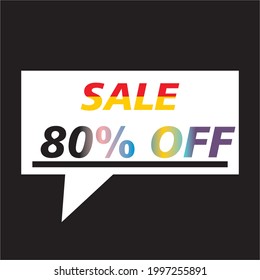 SALE BANNER TEMPLATE DESIGN , SALE 80% OFF. DISCOUND POSTER , VECTOR ILLUSTRATION.