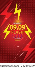 Sale banner template design 9.9 . 09.09 SPECIAL OFFER, FLASH SALE, MEGA SALE