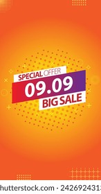 Sale banner template design 9.9  .  09.09 SPECIAL OFFER, MEGA SALE, FLASH SALE