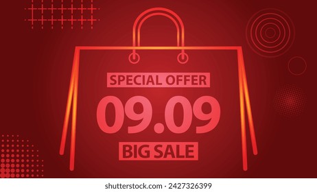 Sale banner template design 9.9 . 09.09 SPECIAL OFFER, FLASH SALE, BIG SALE