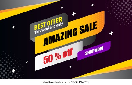 Sale Banner Template Design, Amazing sale special offer. Vector illustration