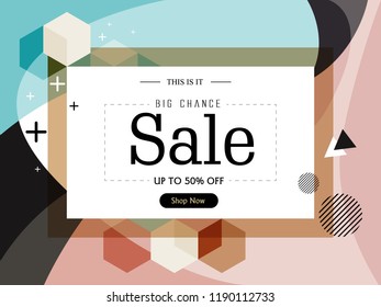 Sale banner template design background