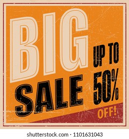Sale banner template design, Big sale special offer. end of season special offer banner. vector illustration. Retro, vintage