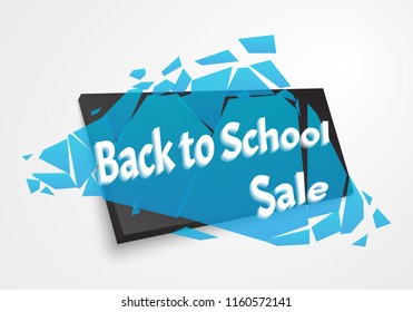 Sale banner template design, Big sale special offer. Back to school banner with ribbo. Abstract vector banners. Design elements.
